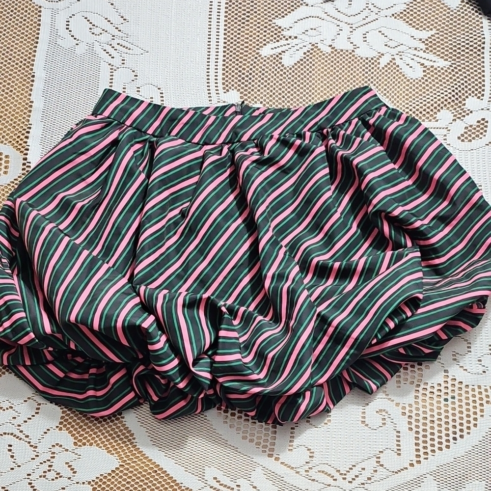 NWT Wicked Striped Mini Bubble Skirt - Green and Pink